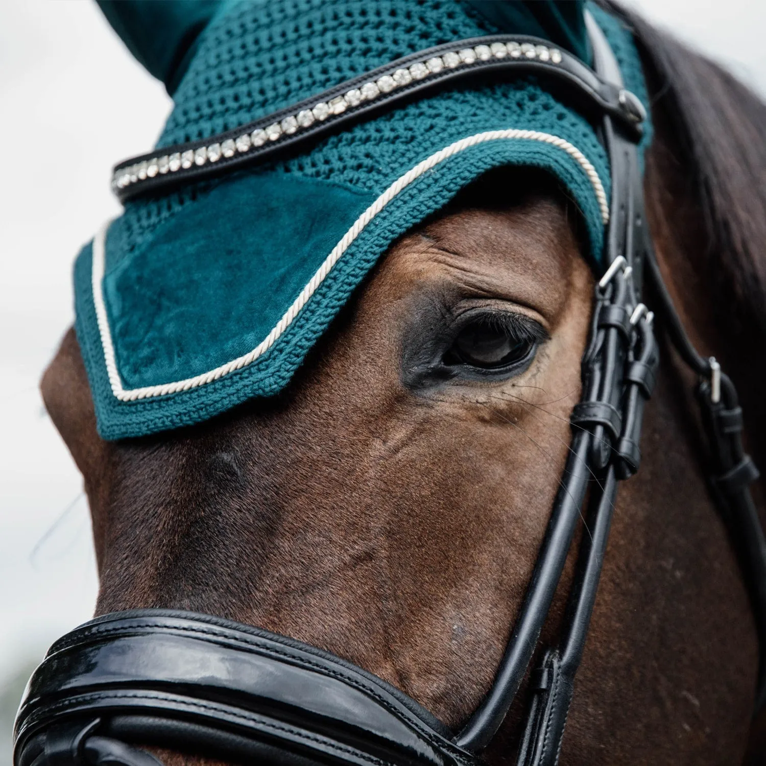 Kentucky Horsewear Wellington Velvet Fly Veil - Emerald