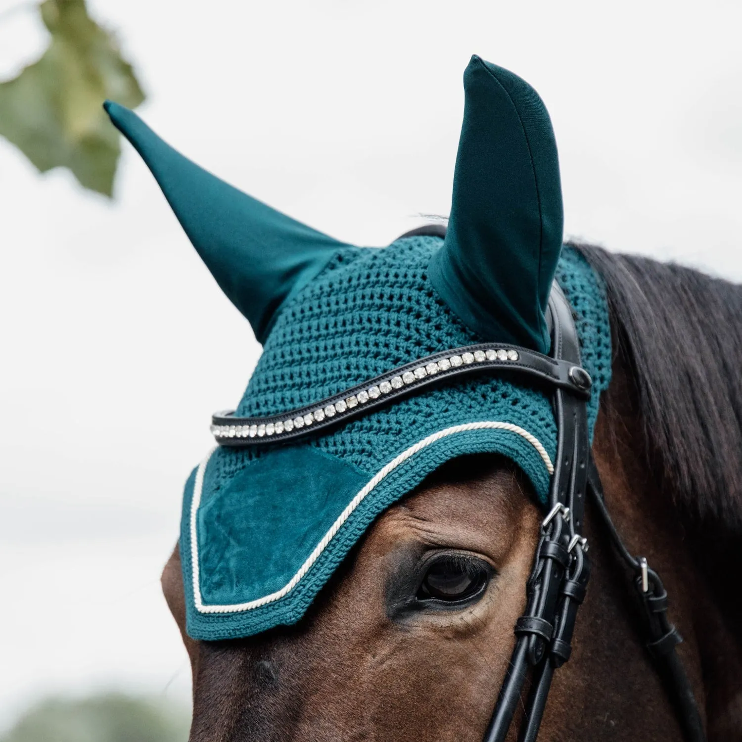 Kentucky Horsewear Wellington Velvet Fly Veil - Emerald