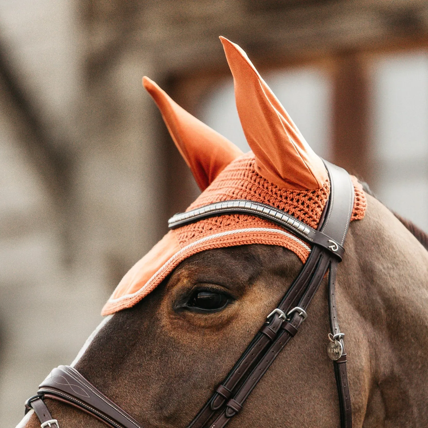 Kentucky Horsewear Wellington Velvet Fly Veil - Orange