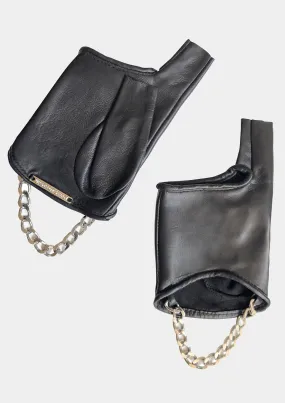 LEATHER FINGERLESS INDEX GLOVES