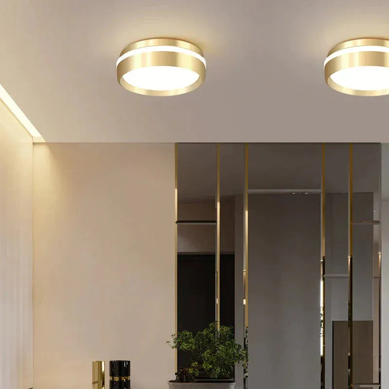 Mara-Modern Minimalist Gateway Round Gold LED Small Ceiling Lamp