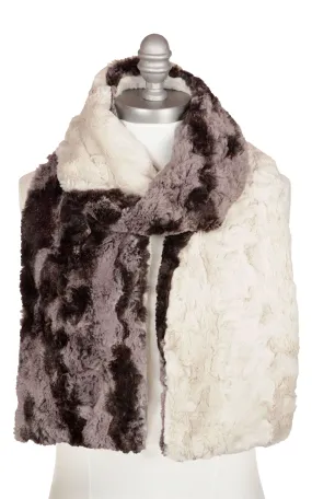 Men's Classic Scarf - Two-Tone, Luxury Faux Fur in Mocha