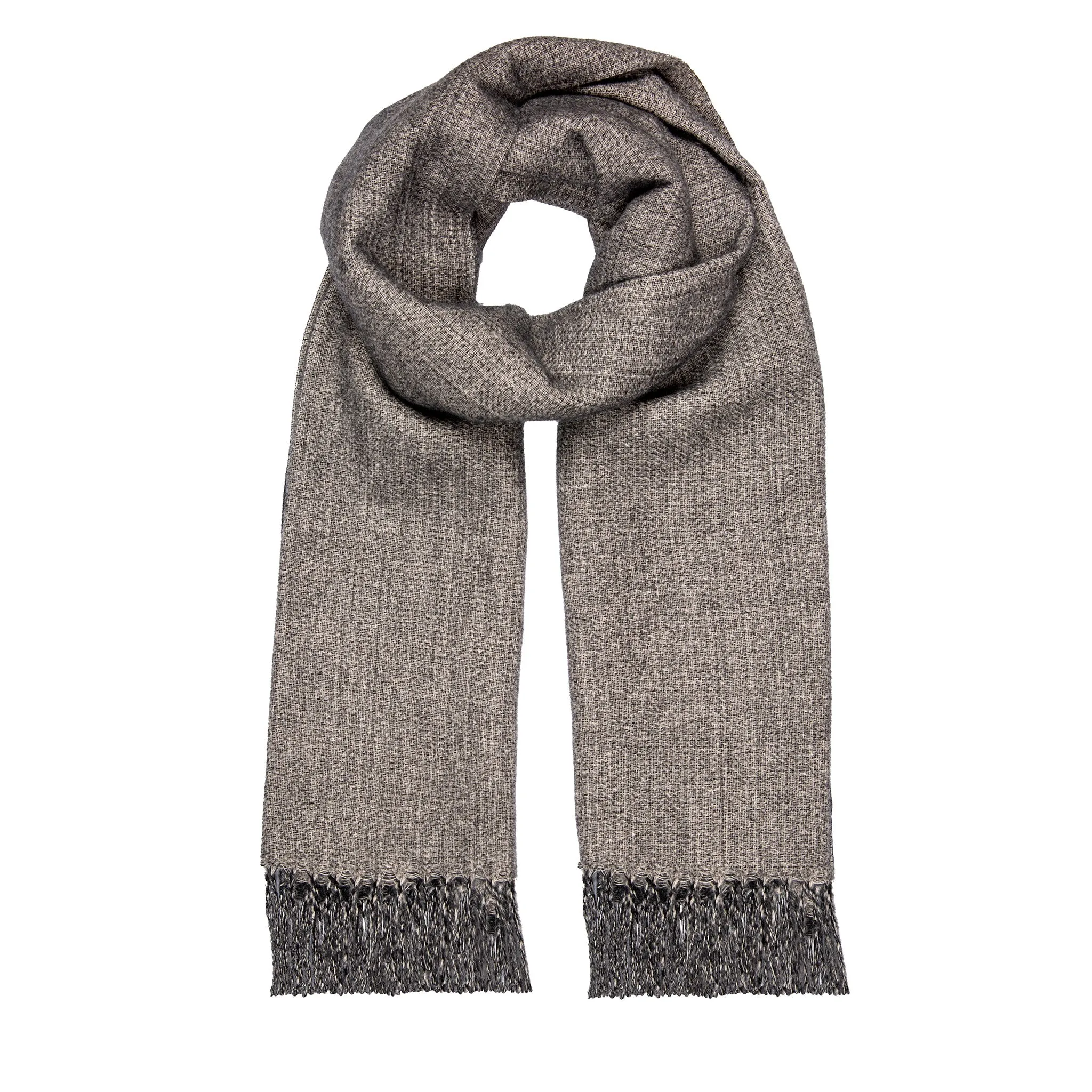 Men’s Reversible Two-Tone Scarf with Tassels