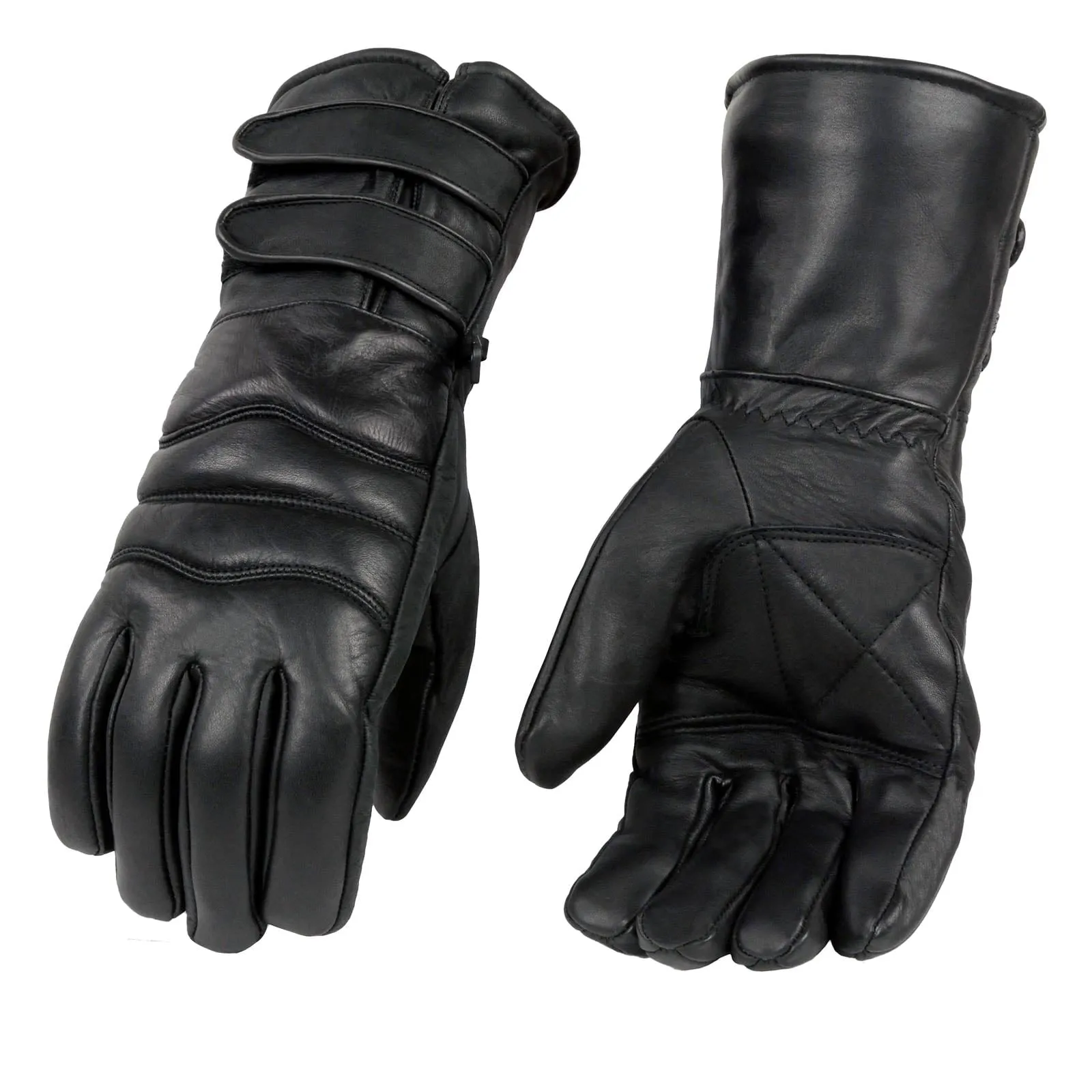 Milwaukee Leather SH233 Men's Black Leather Warm Lining Gauntlet