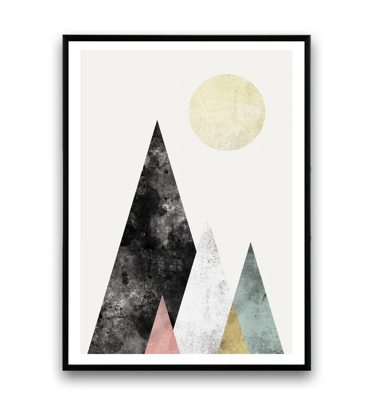 Minimalist Mountains Geometric Scandinavian poster print