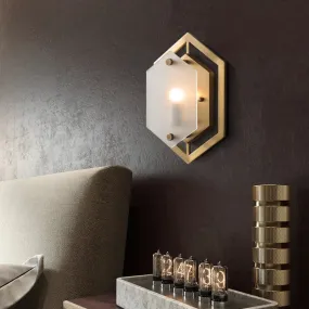 Modern Minimalist Luxury Hexagonal Copper Wall Lamp