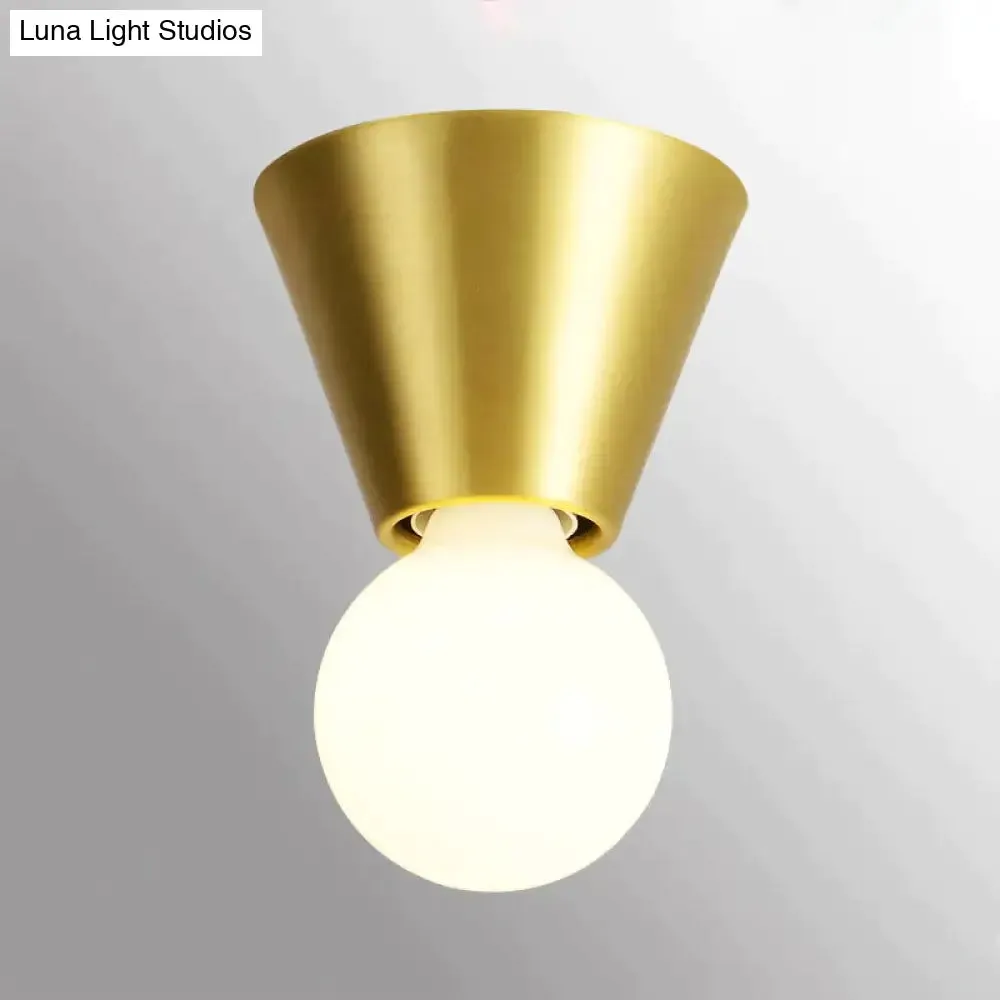 Nordic Minimalist Hall Brass Ceiling Lamp