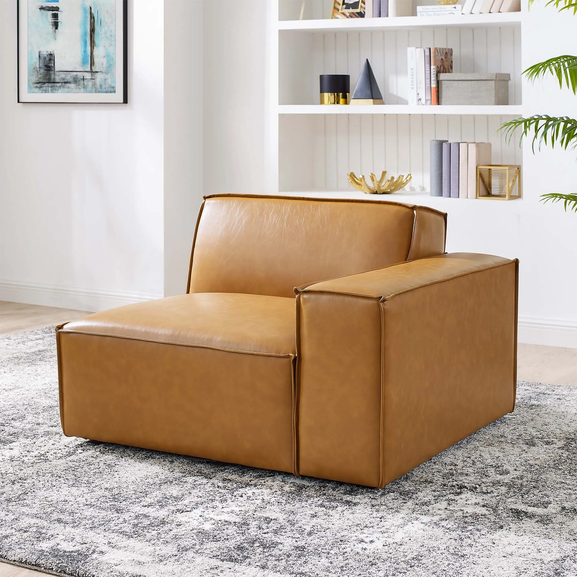 Restore Right-Arm Vegan Leather Sectional Sofa Chair by Modway