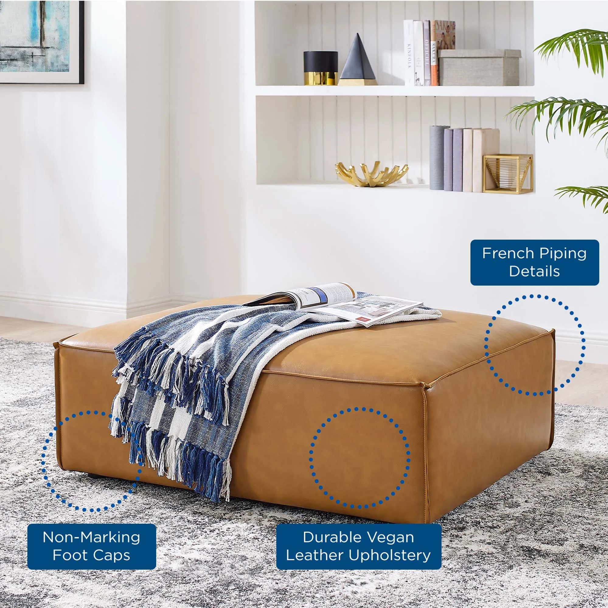 Restore Vegan Leather Ottoman by Modway