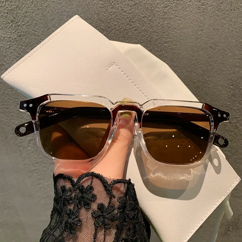 Retro Korean Type New Arrival Sun Shade Small Square Box Sunglasses for Women Trendy Stylish Men Couple round Face Internet Celebrity Fashionable Sunglasses