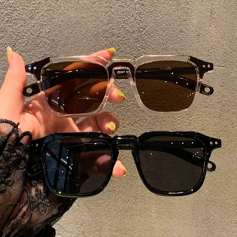 Retro Korean Type New Arrival Sun Shade Small Square Box Sunglasses for Women Trendy Stylish Men Couple round Face Internet Celebrity Fashionable Sunglasses