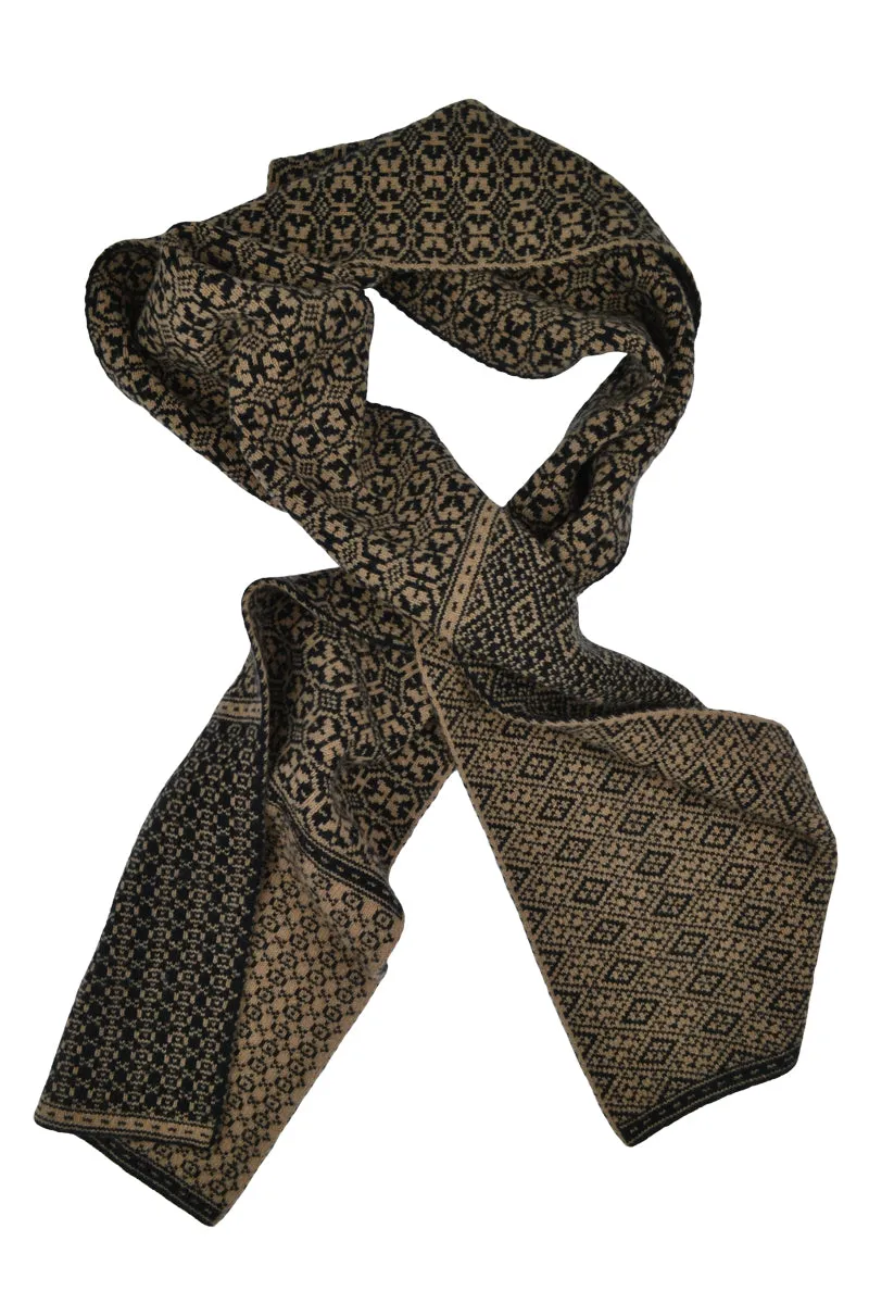 Rubislaw Reversible Fair isle scarf - Black