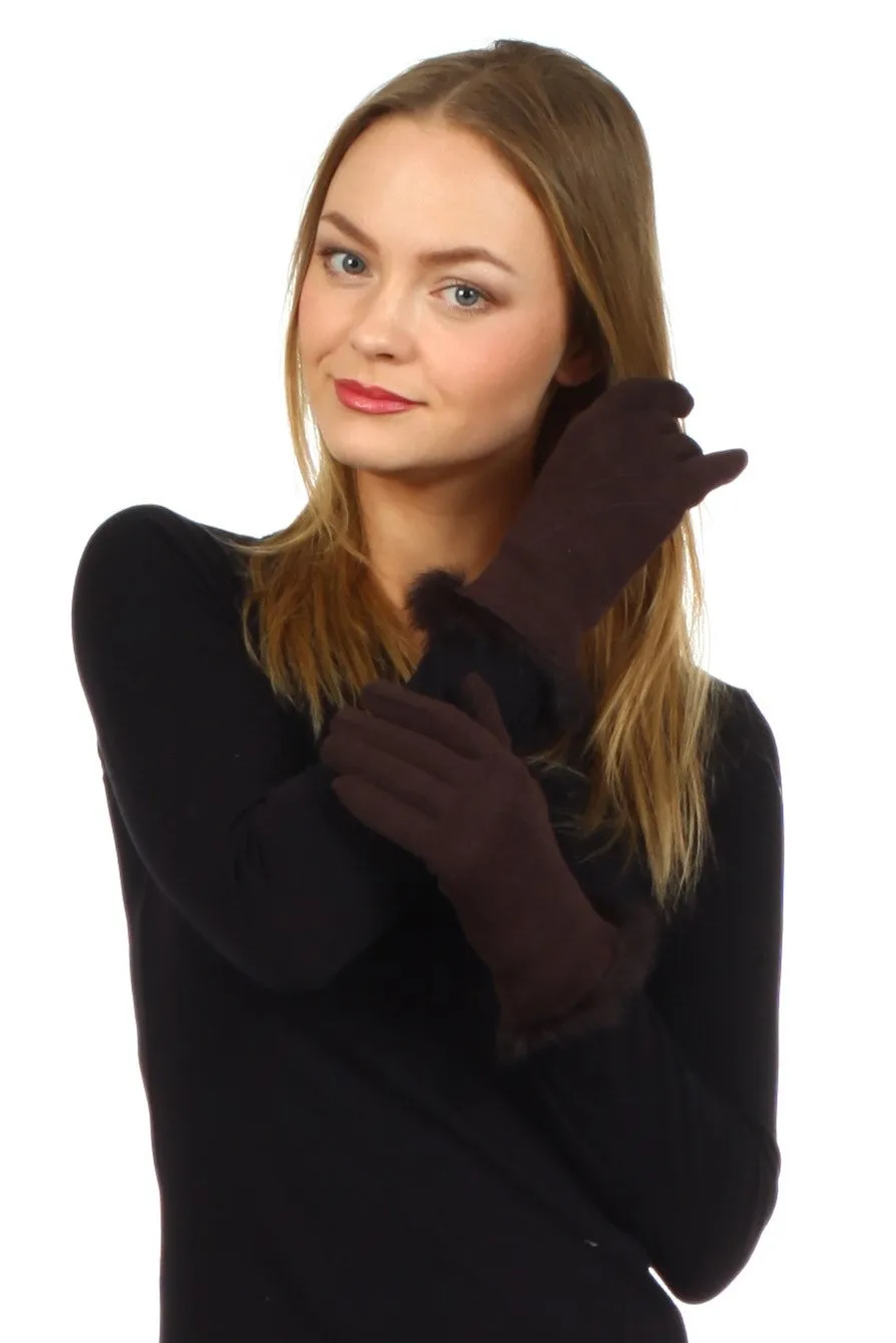 Sakkas Fleece Lined Faux Fur Touchscreen Gloves