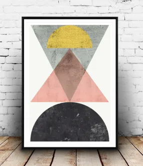 Scandinavian minimalist art, geometric print, abstract poster