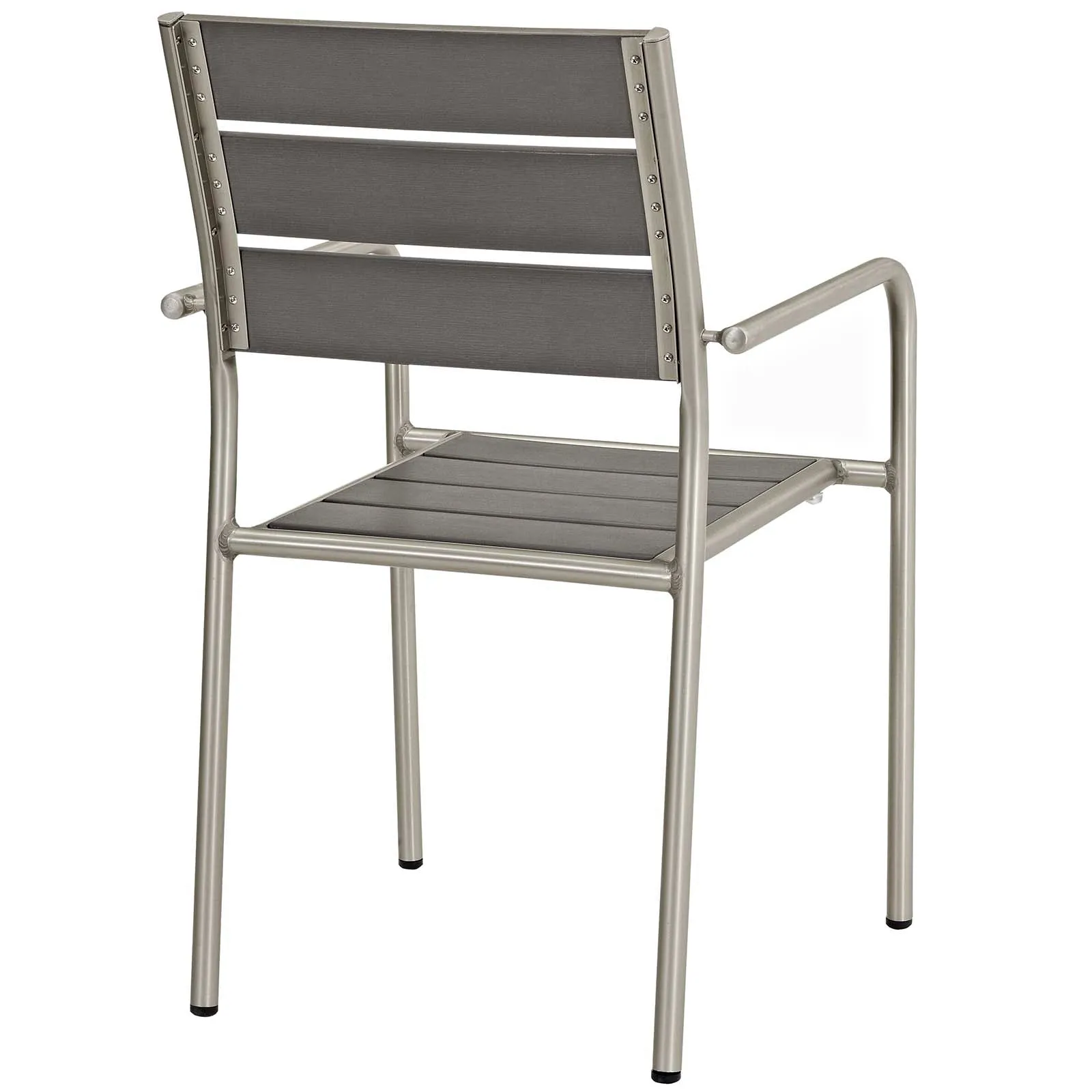 Shore Outdoor Patio Aluminum Dining Rounded Armchair Set of 2 by Modway