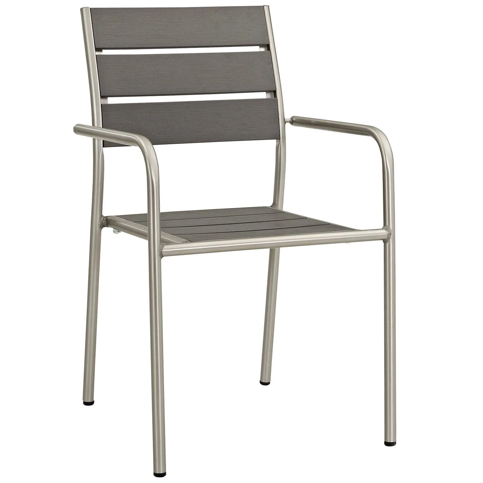 Shore Outdoor Patio Aluminum Dining Rounded Armchair Set of 2 by Modway