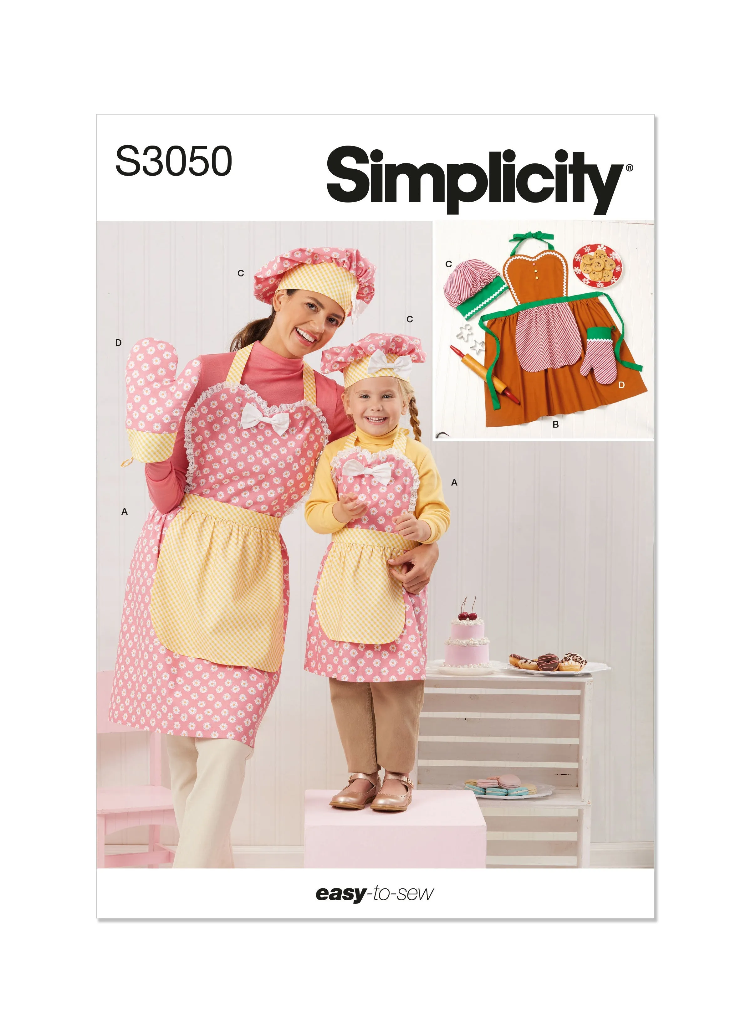 Simplicity sewing pattern S3050 Misses' Apron, Mitts and Hat