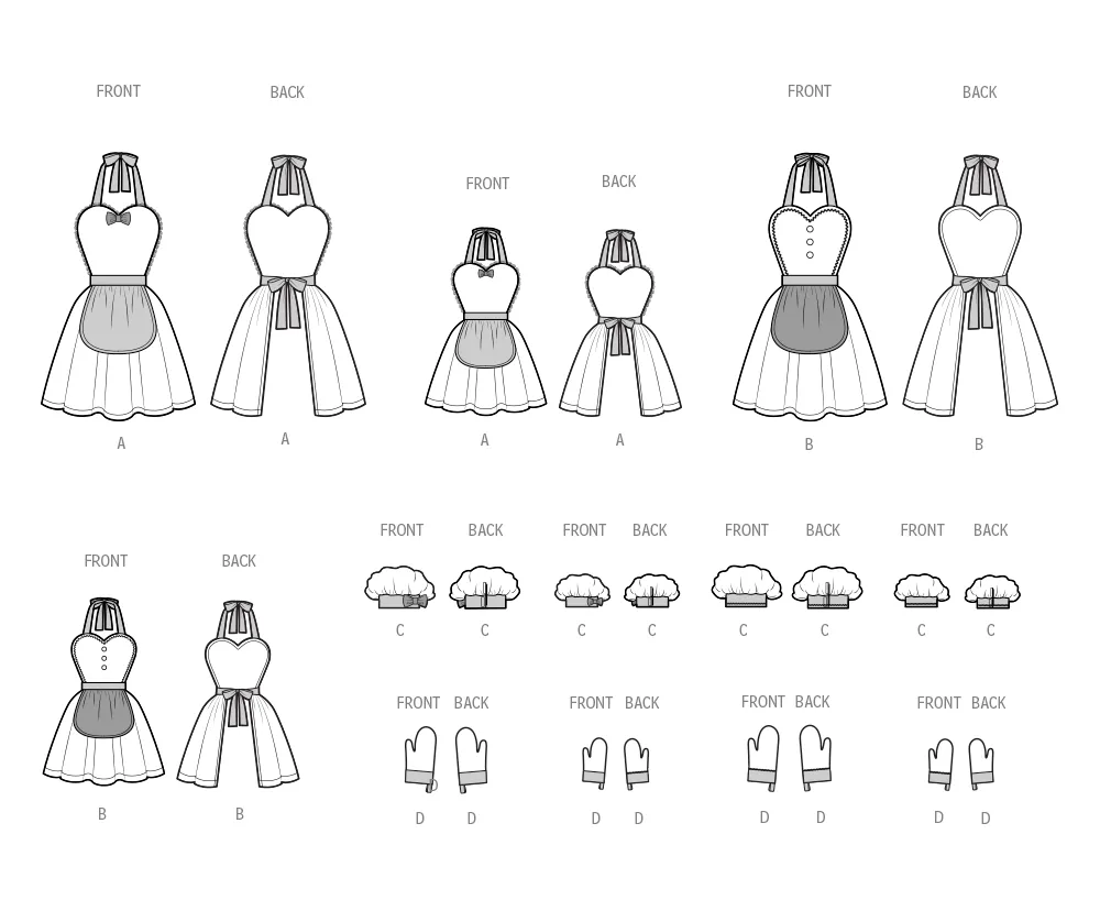 Simplicity sewing pattern S3050 Misses' Apron, Mitts and Hat