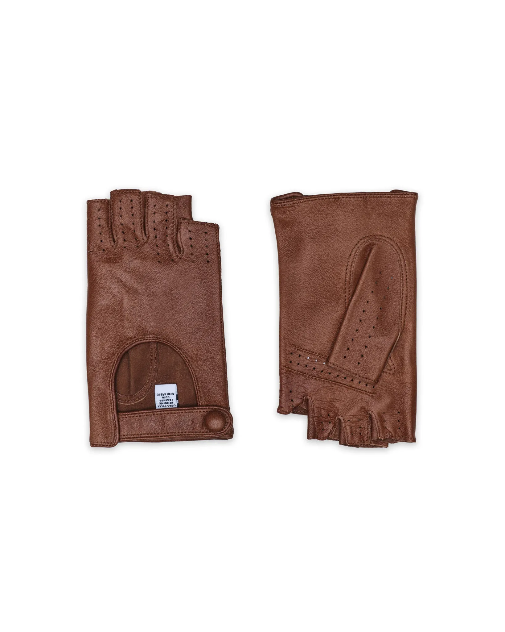 Siracusa Saddle brown LEATHER DRIVING GLOVES