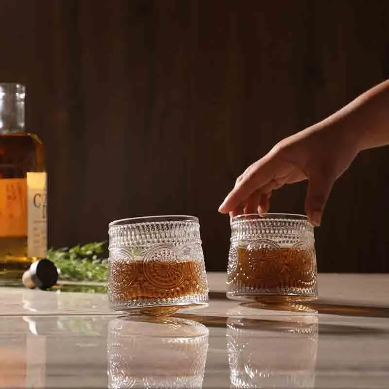 Timeless Spinning Old Fashioned Glasses (200 ml ) - Set Of Two