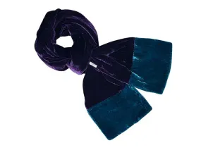 Velvet Scarf - Purple and Dark Turquoise