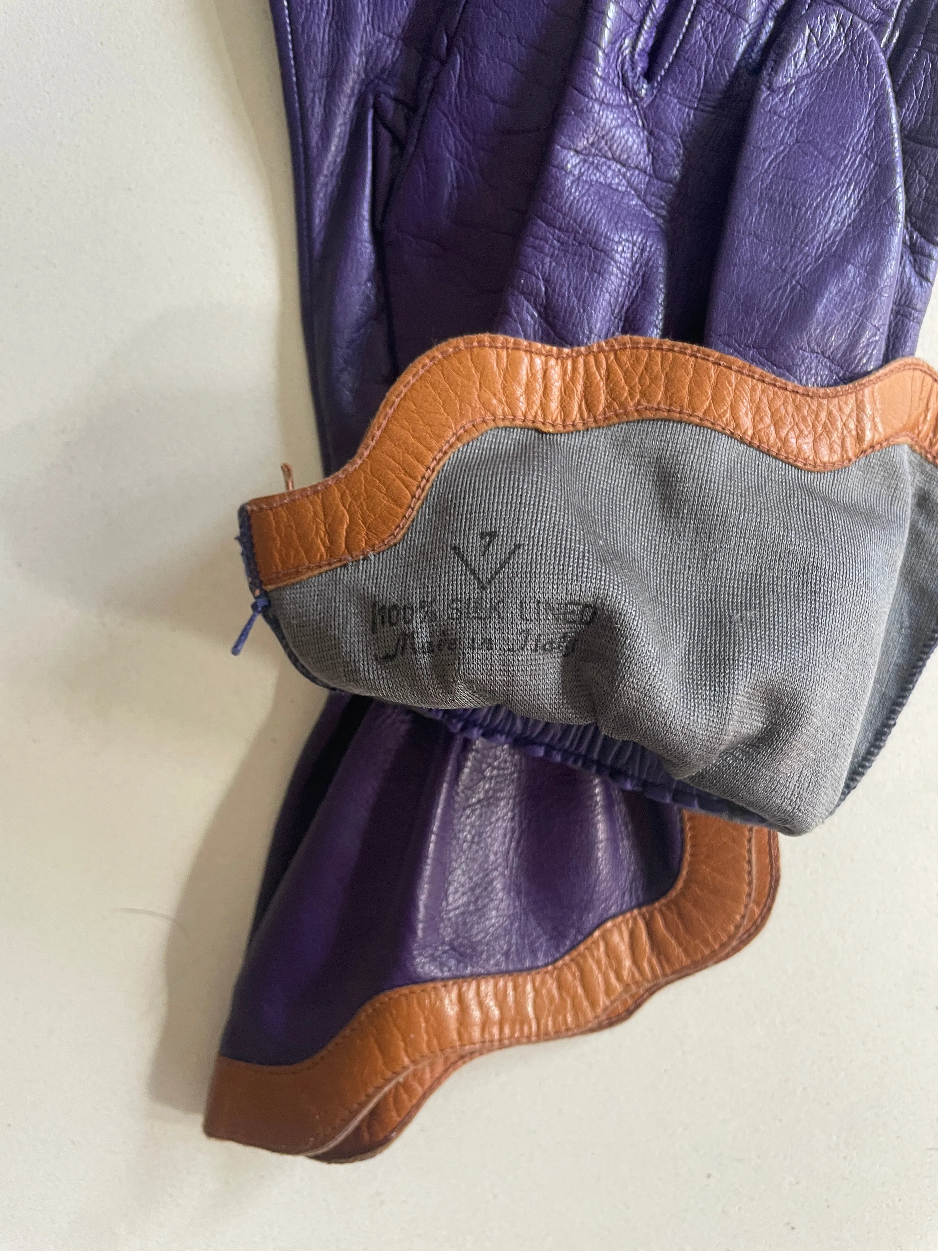 Vintage Purple Kid Leather Gloves