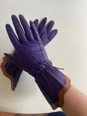 Vintage Purple Kid Leather Gloves