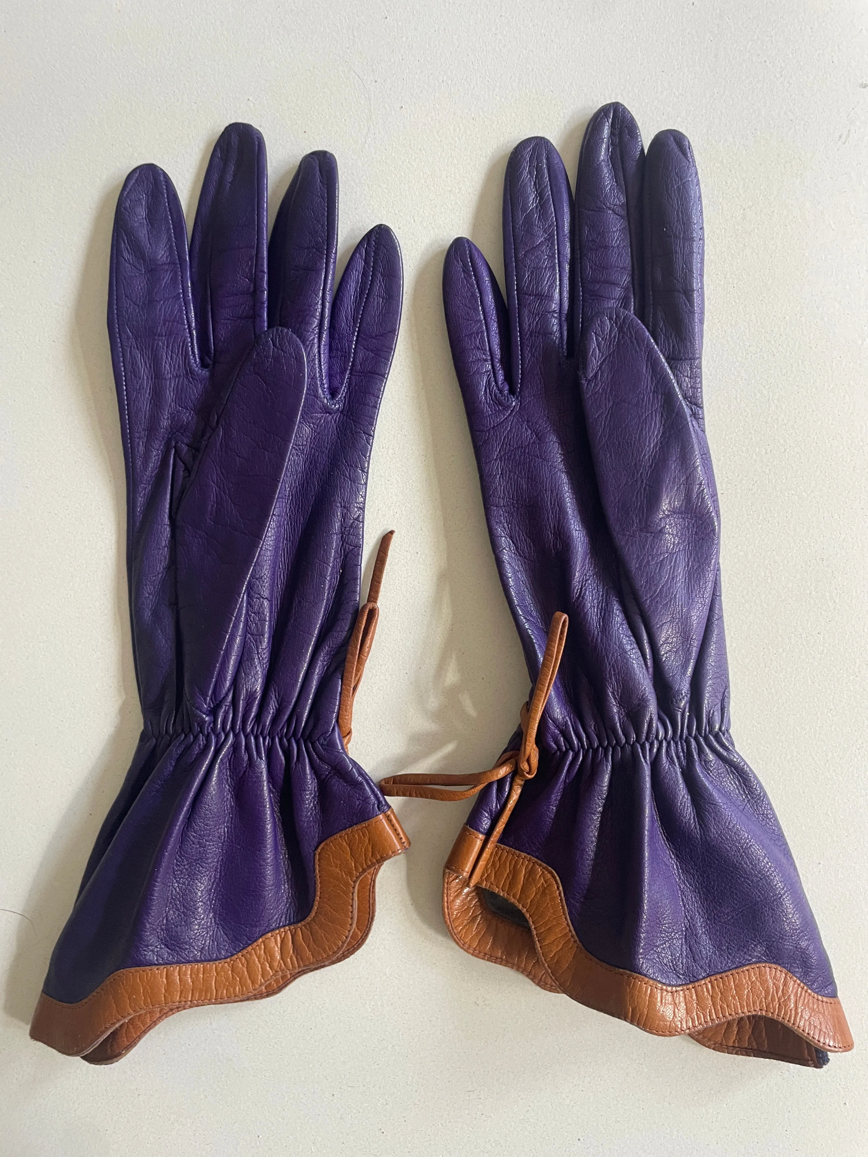 Vintage Purple Kid Leather Gloves